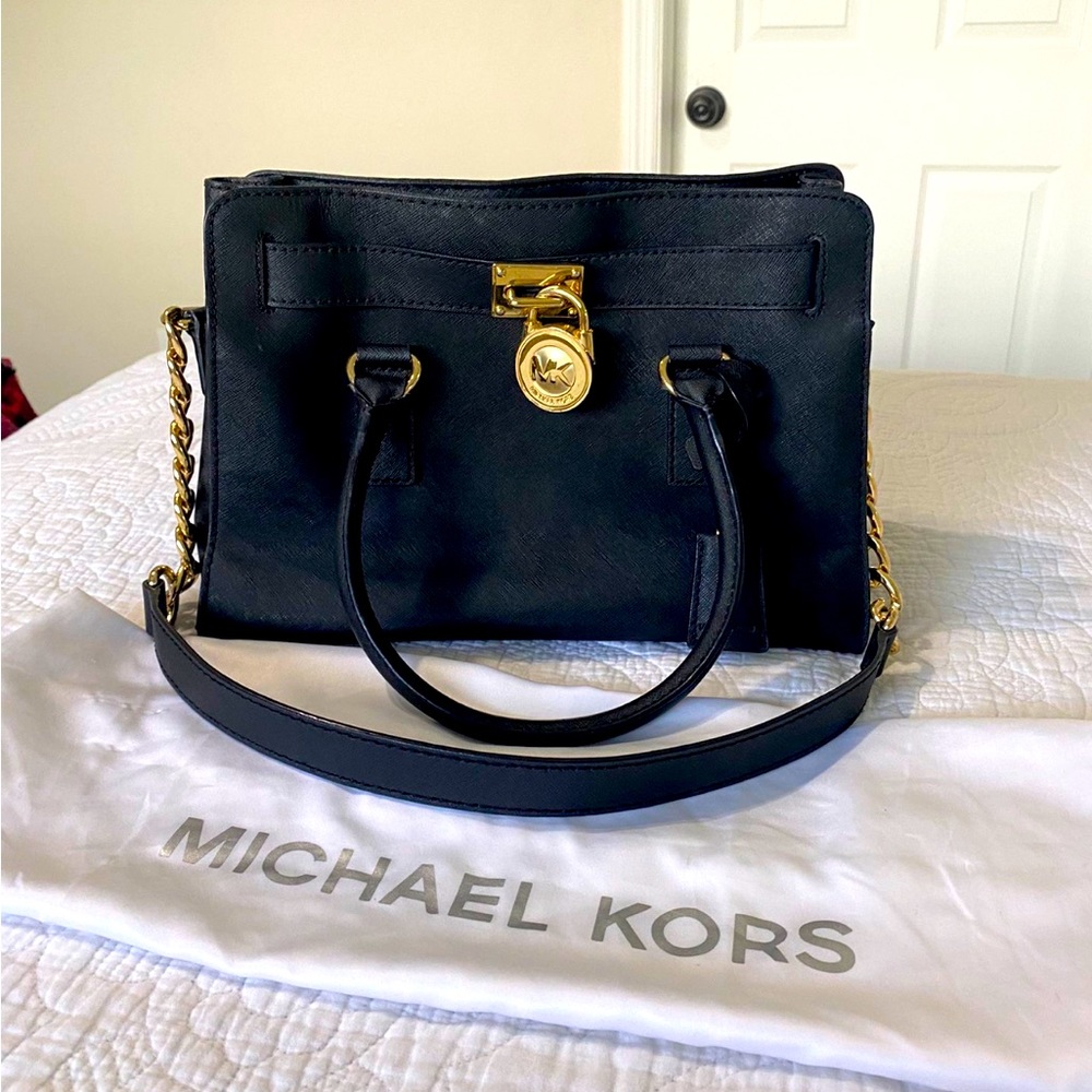 Michael Kors Hamilton black shoulder bag